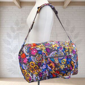 NEW ❤️ vera bradley Colorful Bouquet Miramar Weekender Cotton Floral